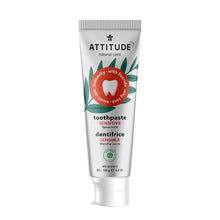 Load image into Gallery viewer, ATTITUDE Toothpaste with Fluoride, Prevents Tooth Decay and Cavities, Vegan, Cruelty-Free and Sugar-Free, Sensitive, Spearmint, 4.2 Oz
