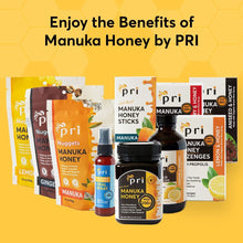 Load image into Gallery viewer, PRI Manuka Honey Lollipops with Propolis, Certified MGO 263+ - Throat Soothing, (12 Lollipops, 4oz)
