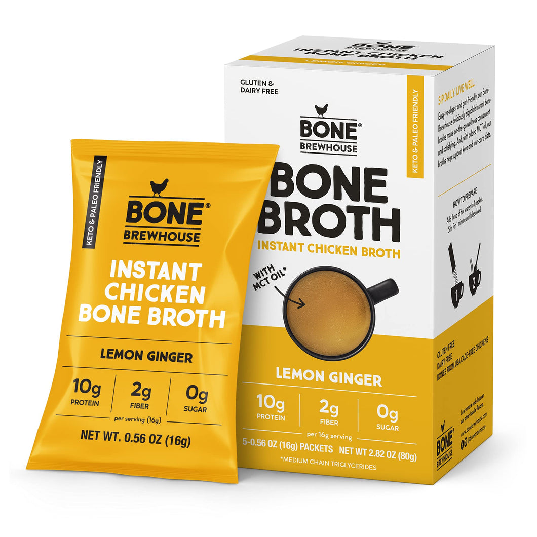 Bone Brewhouse - Chicken Bone Broth Protein Powder - Lemon Ginger Flavor