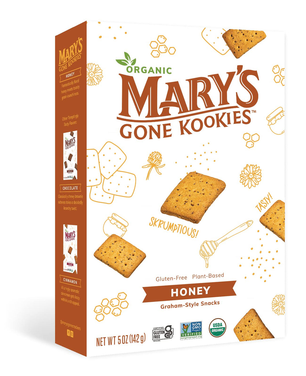 Mary's Gone Crackers Graham-Style Kookies, Gluten-Free, Plant Based Snack, Honey, 5 Oz (Pack of 1)