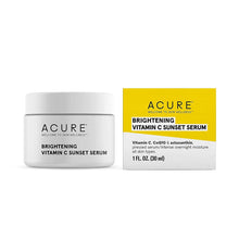 Load image into Gallery viewer, Acure Brightening Vitamin C Sunset Serum - Concentrated Vitamin C Pressed Serum for Intense Overnight Moisture - with CoQ10 &amp; Astaxanthin - Hydrating &amp; High in Antioxidants Vegan Formula - 1 Fl Oz
