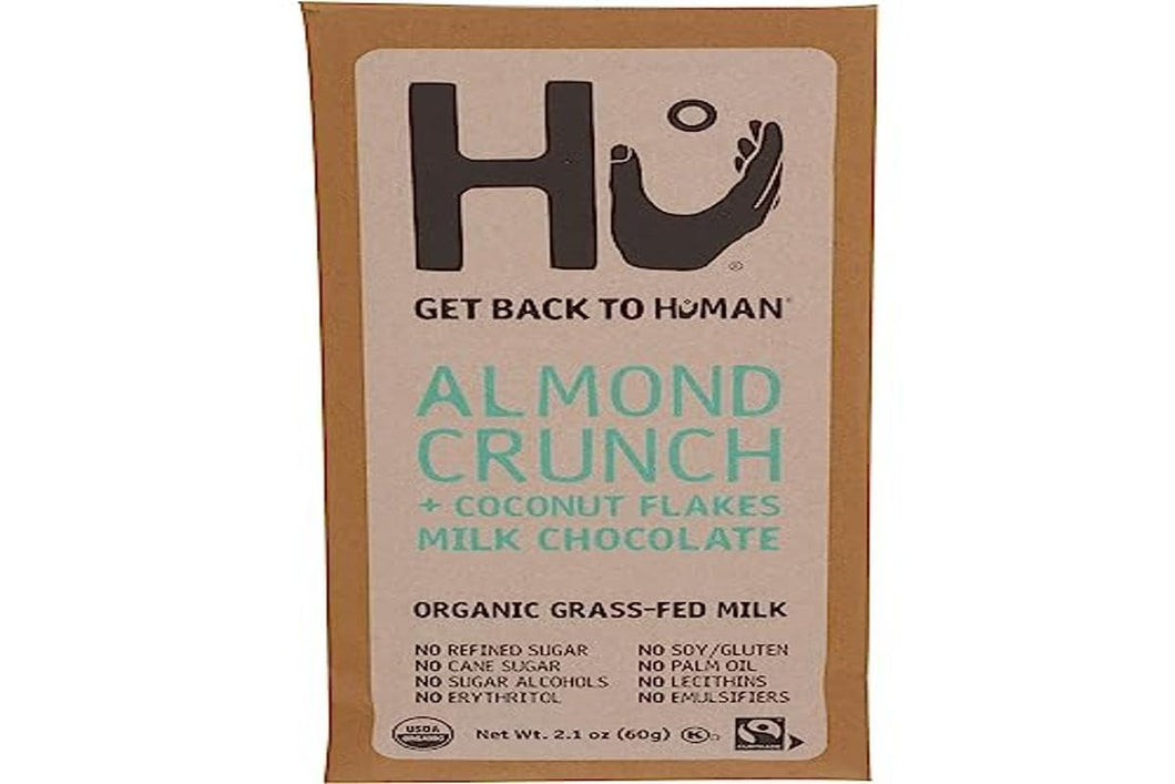 Hu Kitchen Organic Almond Crunch & Coconut Milk Chocolate Bar, 2.1 OZ