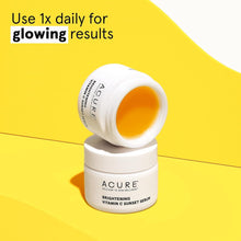 Load image into Gallery viewer, Acure Brightening Vitamin C Sunset Serum - Concentrated Vitamin C Pressed Serum for Intense Overnight Moisture - with CoQ10 &amp; Astaxanthin - Hydrating &amp; High in Antioxidants Vegan Formula - 1 Fl Oz
