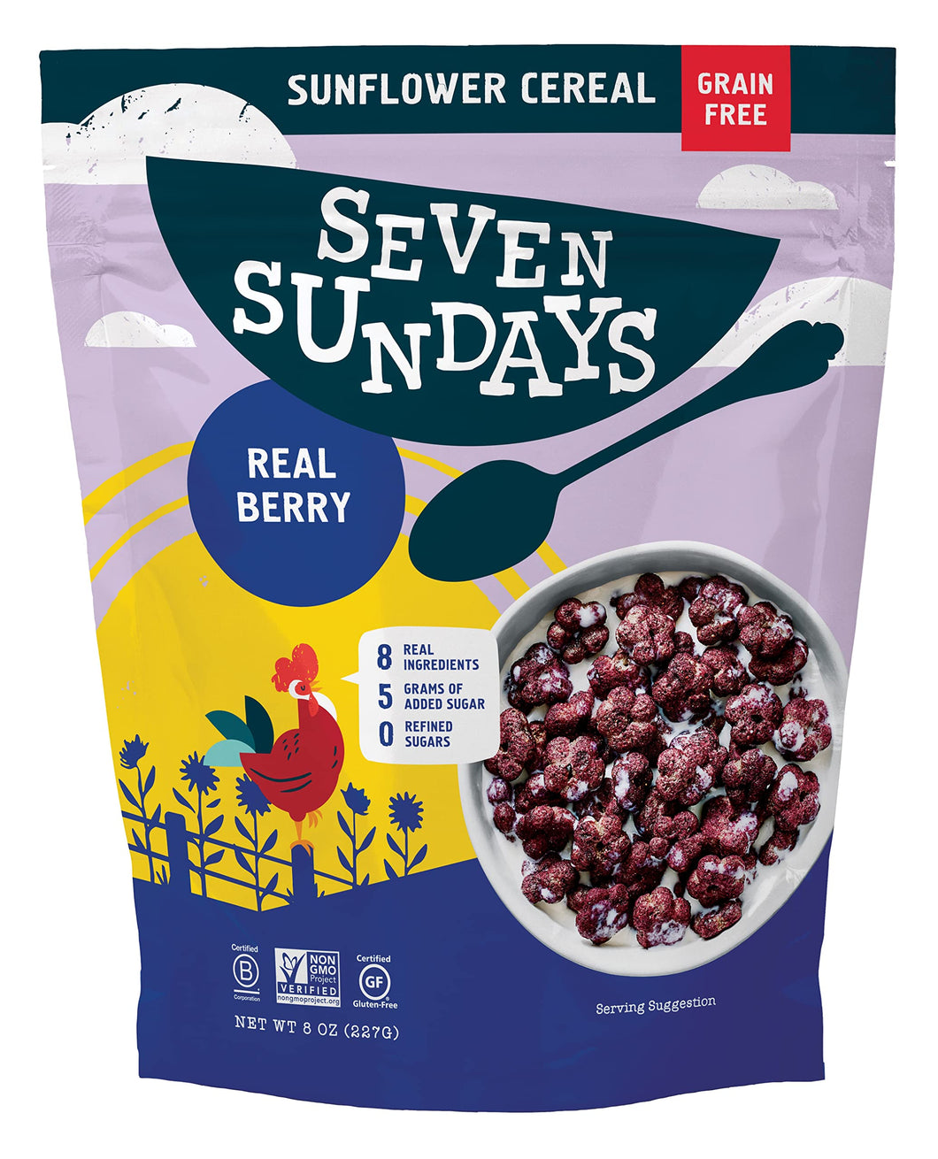 Seven Sundays Grain Free Cereal - Real Berry - 8 Oz Bag - Gluten and Grain Free, Paleo, Keto Friendly, No Refined Sugar, Vegan, Non-GMO