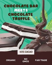 Load image into Gallery viewer, Alter Eco Mint Creme Truffle Thins, Chocolate Bar with Gooey Ganache Truffle Filling, Gluten-Free, Non-GMO Snacks, No Additives or Artificial Sweeteners, Fair Trade, Recyclable Packaging
