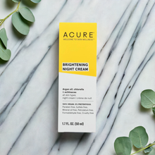 Load image into Gallery viewer, ACURE Brightening Night Cream - Night Time Moisturizer Cream for Face &amp; Neck - 100% Vegan Formula with Argan Oil, Chlorella &amp; Echinacea - Hydration &amp; Moisturizing for All Skin Types - 1.7 Fl Oz
