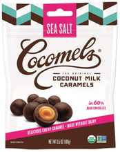 Load image into Gallery viewer, Cocomels Chocolate Sea Salt Cocomel Bites, Organic, Dairy Free, Vegan, Gluten Free, Non-GMO, No High Fructose Corn Syrup, Kosher, Plant Based, (1 Pack)
